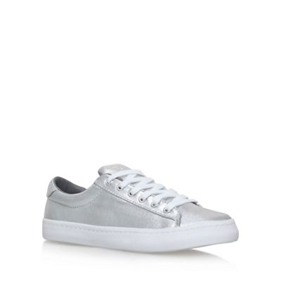 Silver 'Lotus' flat lace up sneakers